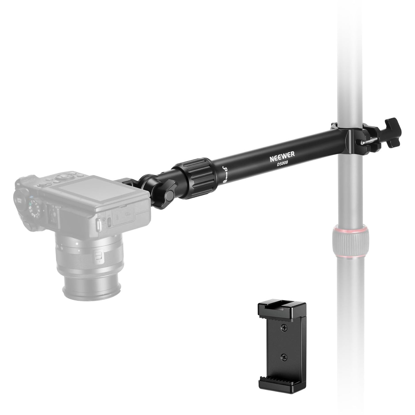 NEEWER DS001 Table Overhead Camera Mount Arm 11.8-20 inches/30-51 cm Telescopic Extension Arm for Table Stand with Ball Head Mount 1/4 Inch 3/8 Inch 5/8 Inch Screws for Webcam Camera LED Ring Light