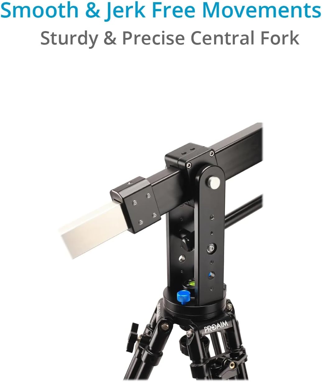 Proaim 7' Wave-2 Jib Crane for Camera, Gimbals & Pan Tilt Heads. for 75mm/100mm Fluid Heads. Payload up to 25kg / 55lb. Telescopic Design. 360° Panning Range (P-WV-2)