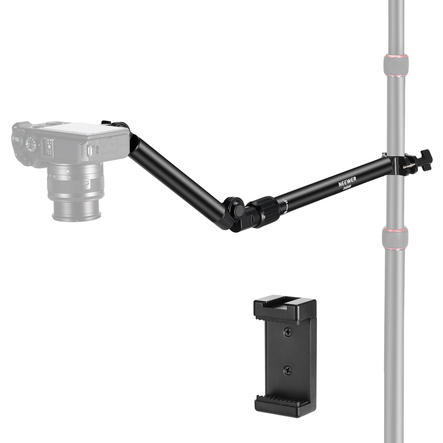 NEEWER DS001 Table Overhead Camera Mount Arm 11.8-20 inches/30-51 cm Telescopic Extension Arm for Table Stand with Ball Head Mount 1/4 Inch 3/8 Inch 5/8 Inch Screws for Webcam Camera LED Ring Light