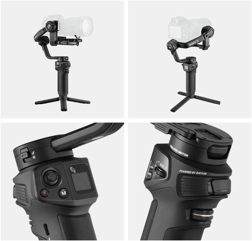WEEBILL 3S Combo Handheld Camera 3-Axis Gimbal Stabilizer Quick Release Built-in Fill Light PD Fast Charging Battery Max. Load 3kg Replacement for Canon Sony Nikon DSLR Mirrorless Cameras