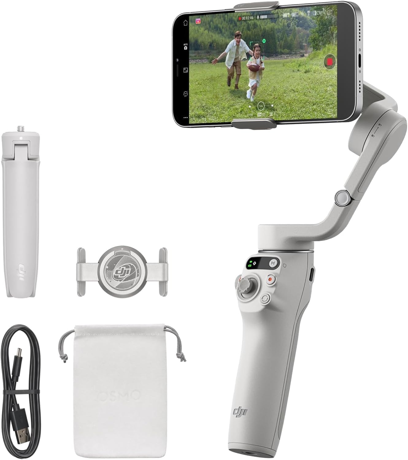 DJI Osmo Mobile 6 Gimbal Stabilizer for Smartphones, 3-Axis Phone Gimbal, Built-In Extension Rod, Object Tracking, Portable and Foldable, Vlogging Stabilizer, YouTube TikTok, Slate Gray