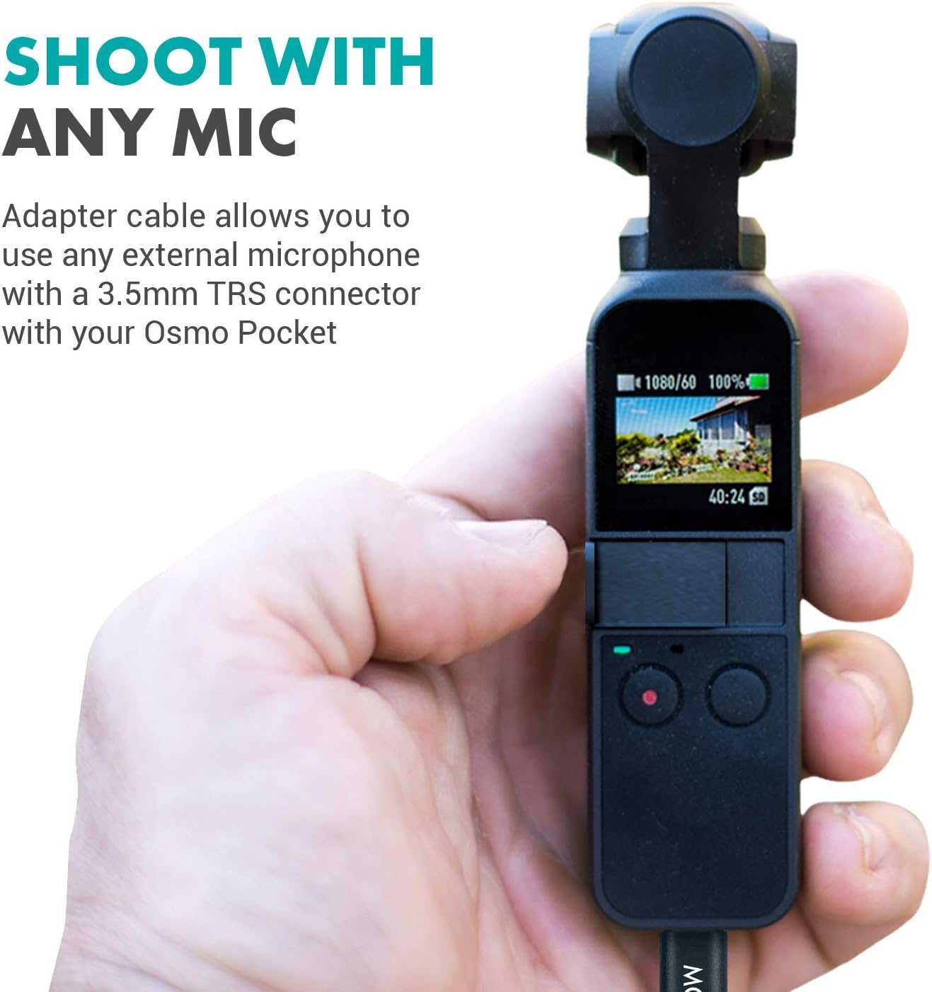 Movo Lavalier Microphone for DJI Osmo Pocket, Osmo Pocket 2 - Lavalier Handheld Camera Microphone and Adapter for DJI Pocket Camera - Works with Osmo Gimbal for Camera - For DJI Pocket 2 Gimbal Camera