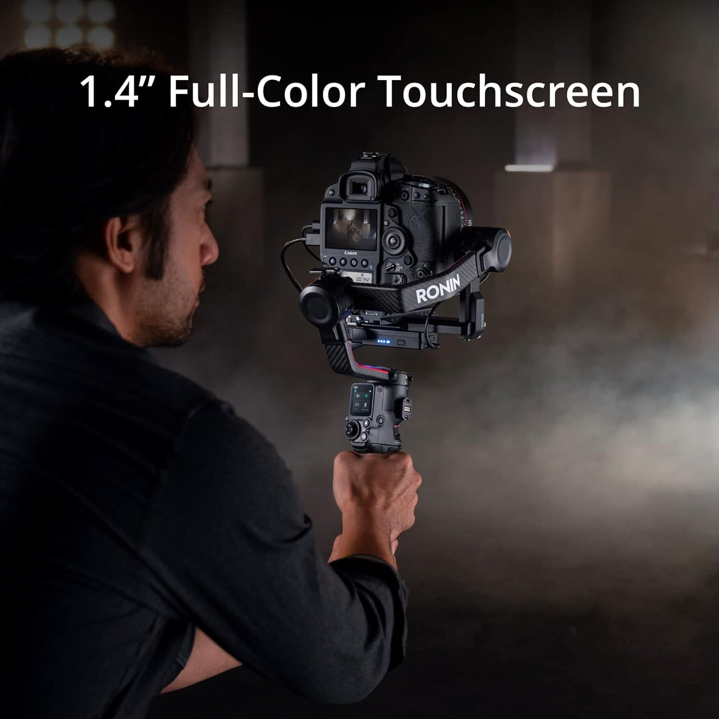 DJI RS 2-3-Axis Gimbal Stabilizer for DSLR and Mirrorless Cameras, Nikon, Sony, Panasonic, Canon, Fuji, 10lbs Tested Payload, 1.4” Full-Color Touchscreen, Carbon Fiber Construction, Black (Renewed)