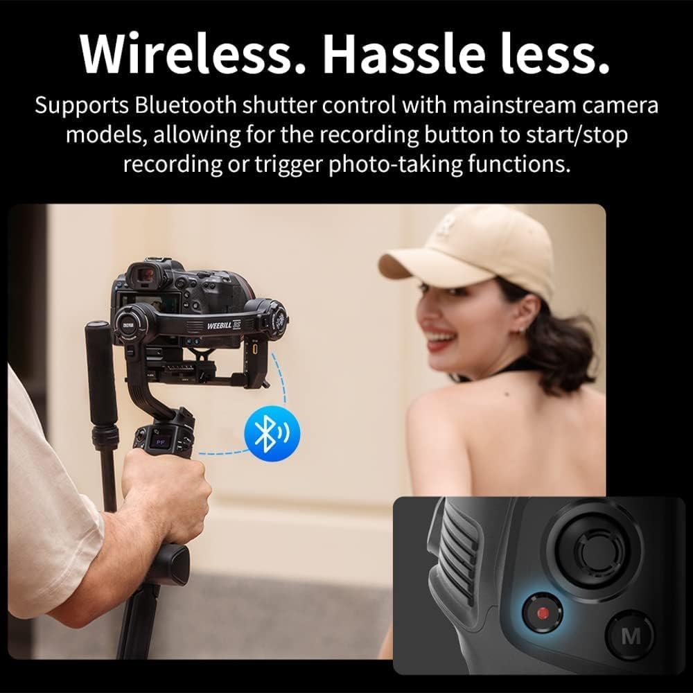 Zhiyun Weebill 3S Combo 3-Axis Gimbal Stabilizer for DSLR and Mirrorless Camera Compatible with Sony Nikon Canon Panasonic LUMIX Extendable Sling Grip Integrated Fill Light PD Fast Charge