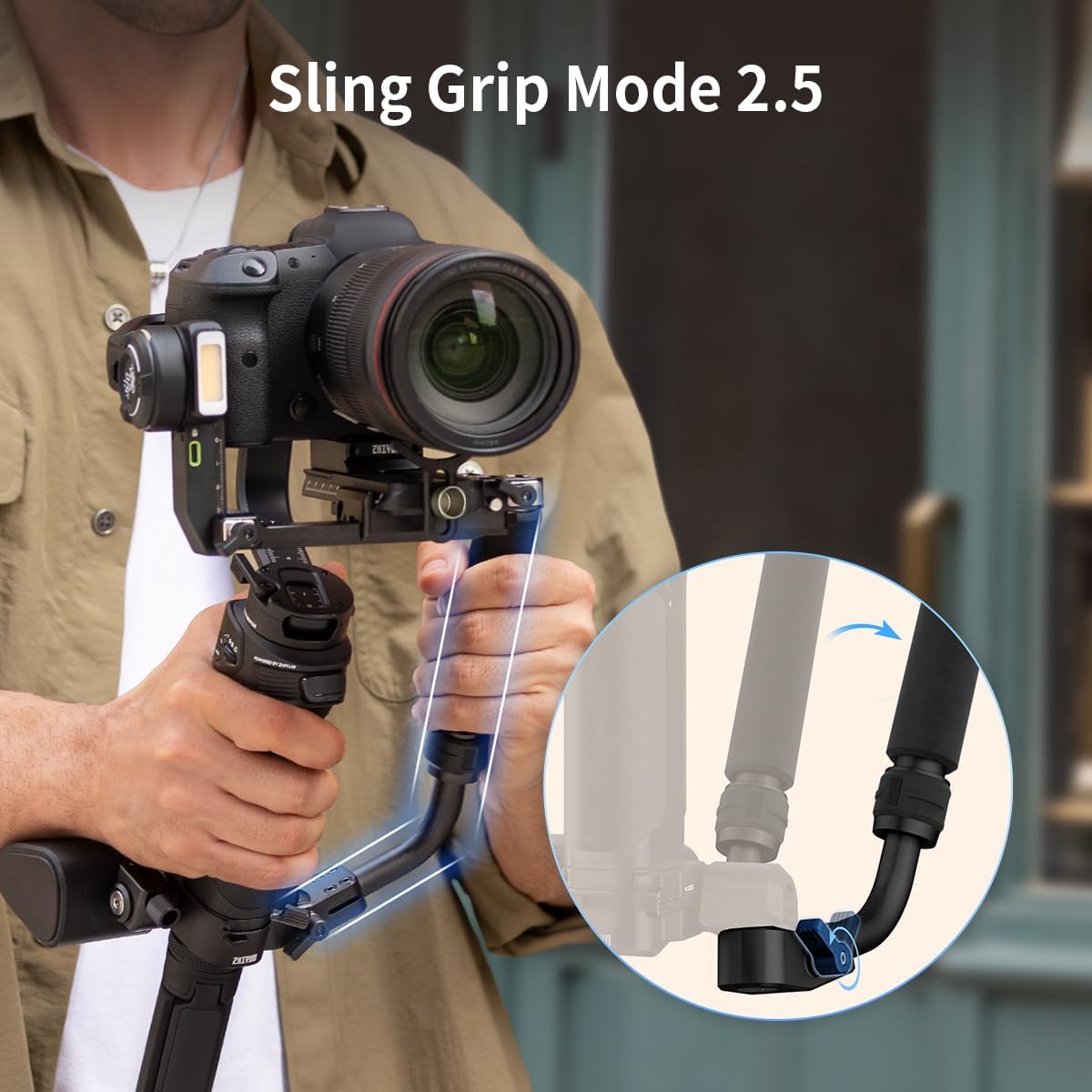 ZHIYUN Weebill 3S Gimbal Stabilizer with Wrist Rest Sling Grip for DSLR and Mirrorless Camera Canon/Nikon/Sony/Panasonic/Fujifilm,Fill Light,Native Vertical Shooting