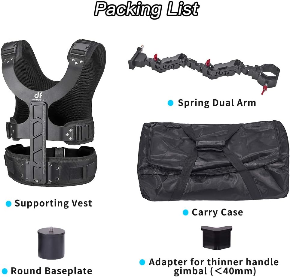 DF DIGITALFOTO Thanos 4.5-11 lbs Universal Video Camera Gimbal Support Vest Arm Stabilizer System Compatible with Ronin S DJI RS3/RS4/RS 4 Pro/RS2/RSC2, Zhiyun Crane 2 Moza Air 2 Feiyu AK2000 etc