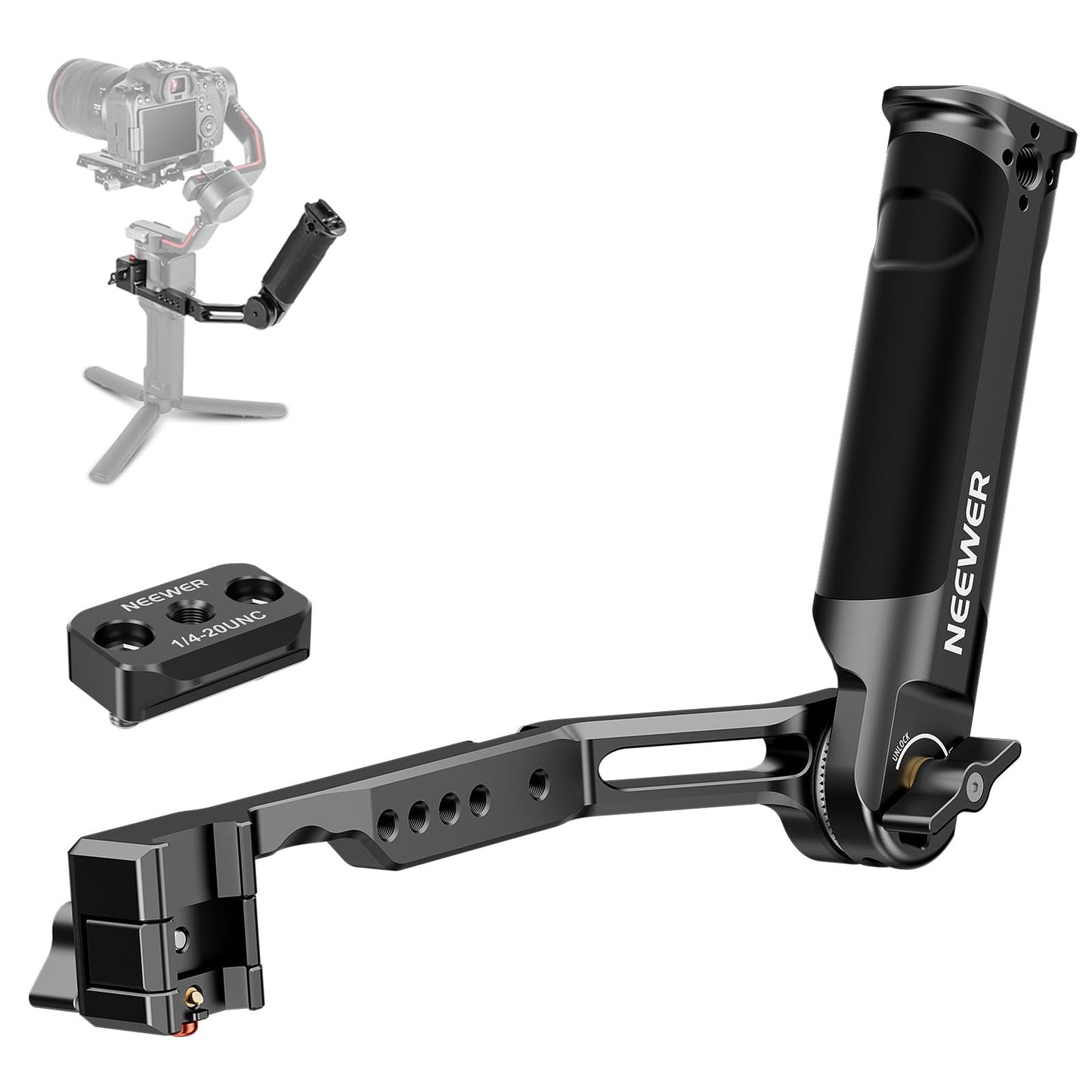 NEEWER Adjustable Sling Handle Grip Compatible with DJI Ronin RS4 RS3 Mini RS 3 Pro RS 2 RSC 2 Gimbal Stabilizer for Low Angle Shot, Max Load 13.2lb, ST49