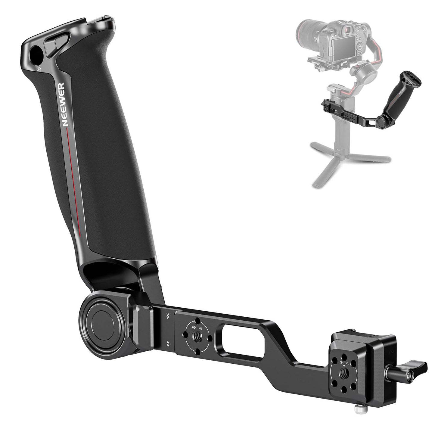 NEEWER RS4 RS3 Adjustable Gimbal Sling Handle Grip with NATO Rail, Compatible with DJI RS4 RS4 Pro RS3 RS3 Pro RS3 Mini RS2 RSC2 Ronin-S Ronin-SC for Low Angle Shot, Max Load 13.2lb, ST49