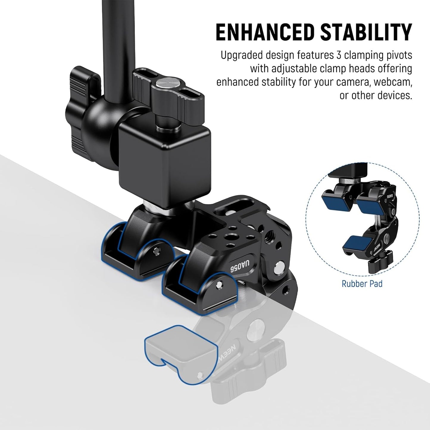 NEEWER 30" Articulating Magic Arm with Super Clamp, Overhead Camera Desk Mount with 1/4" 3/8" Threads for ARRI, Cold Shoe & Phone Holder Compatible with iPhone DSLR Action Camera Video Light, UA056