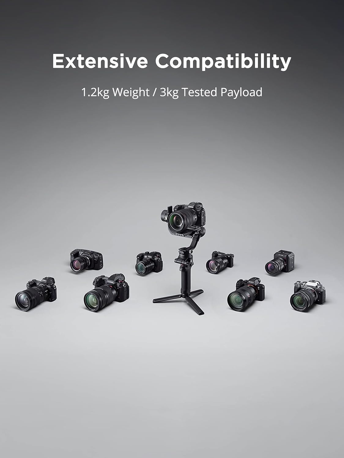 DJI RSC 2 Combo - 3-Axis Gimbal Stabilizer for DSLR and Mirrorless Camera, Nikon, Sony, Panasonic, Canon, Fujifilm, 6.6 lb Payload, Foldable Design, Vertical Shooting, OLED Screen, Black. (Renewed)