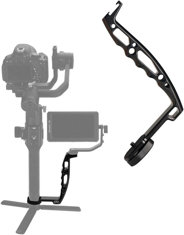 DH03 Handheld Gimbal Grip with Cold Shoe for Mounting Monitors, Microphones, LED Light etc Compatible with DJI Ronin-S, Ronin SC 2, Zhiyun Weebill LAB, Crane 2, Plus, Moza Air Mini Dual Grip