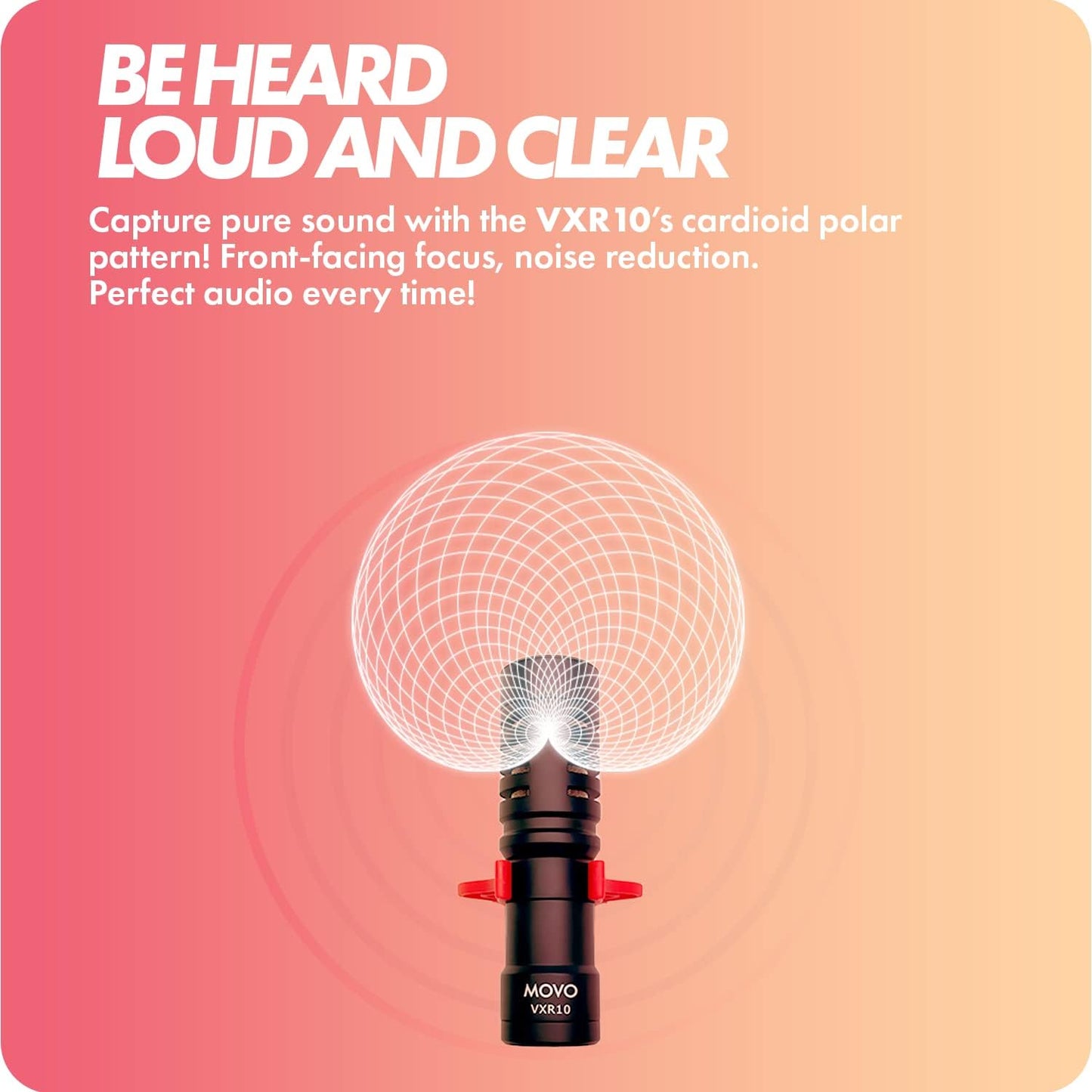 Movo VXR10 Universal Shotgun Mic for Camera - Camera Microphone for DSLR, iPhone and Android Smartphones - Compatible with Canon EOS, Nikon, and Sony Cameras - with Shock Mount, Deadcat Windscreen