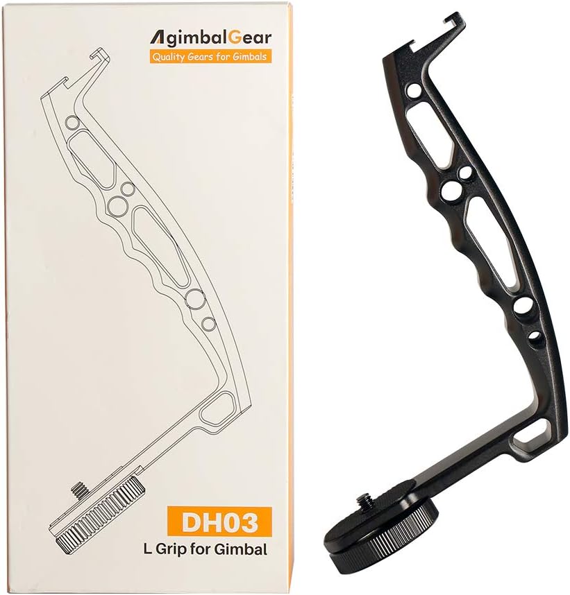 DH03 Handheld Gimbal Grip with Cold Shoe for Mounting Monitors, Microphones, LED Light etc Compatible with DJI Ronin-S, Ronin SC 2, Zhiyun Weebill LAB, Crane 2, Plus, Moza Air Mini Dual Grip