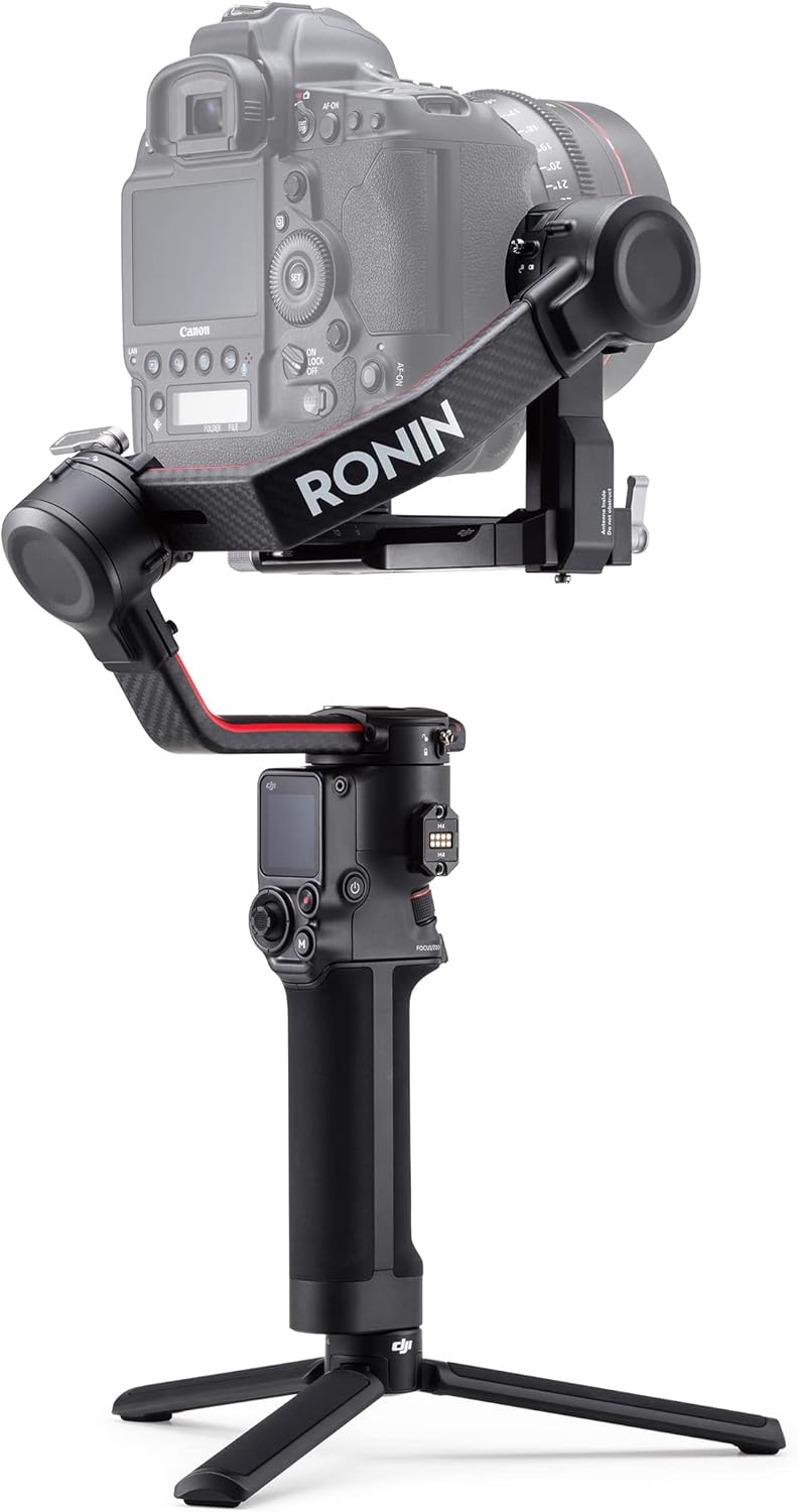 DJI RS 2-3-Axis Gimbal Stabilizer for DSLR and Mirrorless Cameras, Nikon, Sony, Panasonic, Canon, Fuji, 10lbs Tested Payload, 1.4” Full-Color Touchscreen, Carbon Fiber Construction, Black (Renewed)