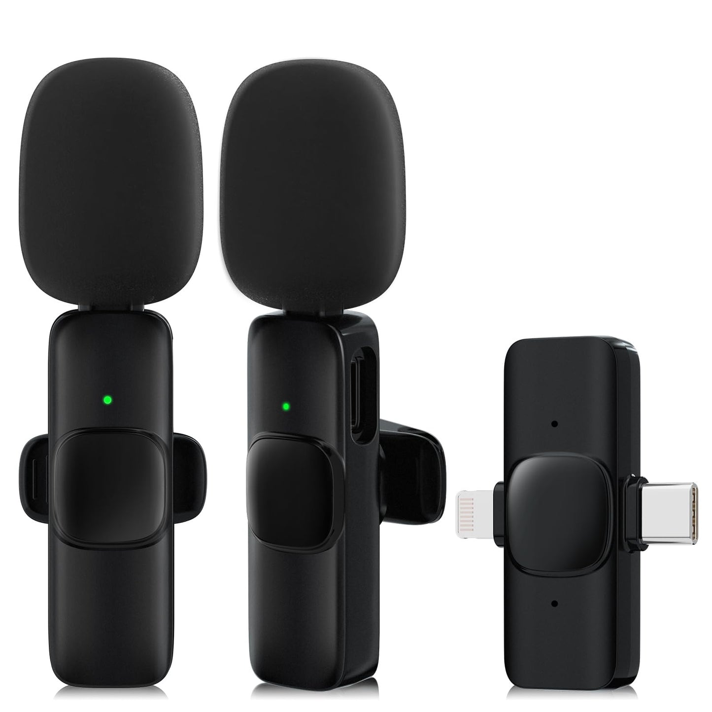 2 Pack Wireless Lavalier Microphone for iPhone, Professional Lapel Mics, Wireless Mic Plug-Play, Lapel Microphone for Video Recording Interview Vlog YouTube TikTok(for iPhone 14 and Below)