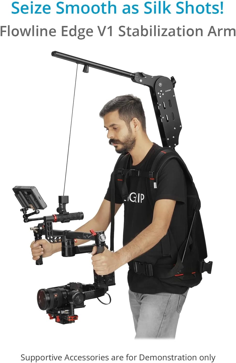 FLYCAM Flowline Edge V1 Stabilization Arm for Flowline Rigs & Cameras Gimbals. Payload up to 3-12kg/6lb-26lb. Arm Rotation: 180°. (FLCM-Edge-V1)