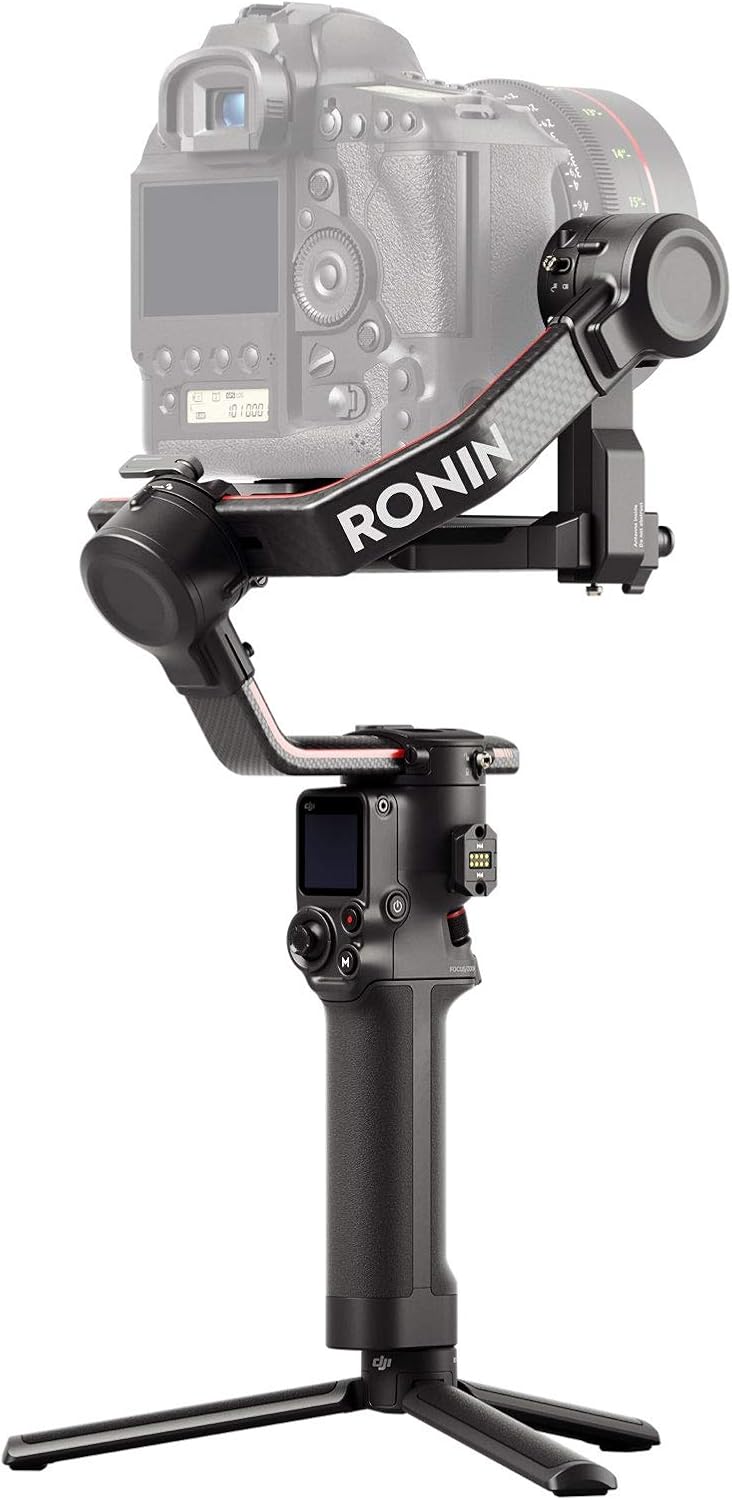 DJI RS 2-3-Axis Gimbal Stabilizer for DSLR and Mirrorless Cameras, Nikon, Sony, Panasonic, Canon, Fuji, 10lbs Tested Payload, 1.4” Full-Color Touchscreen, Carbon Fiber Construction, Black (Renewed)
