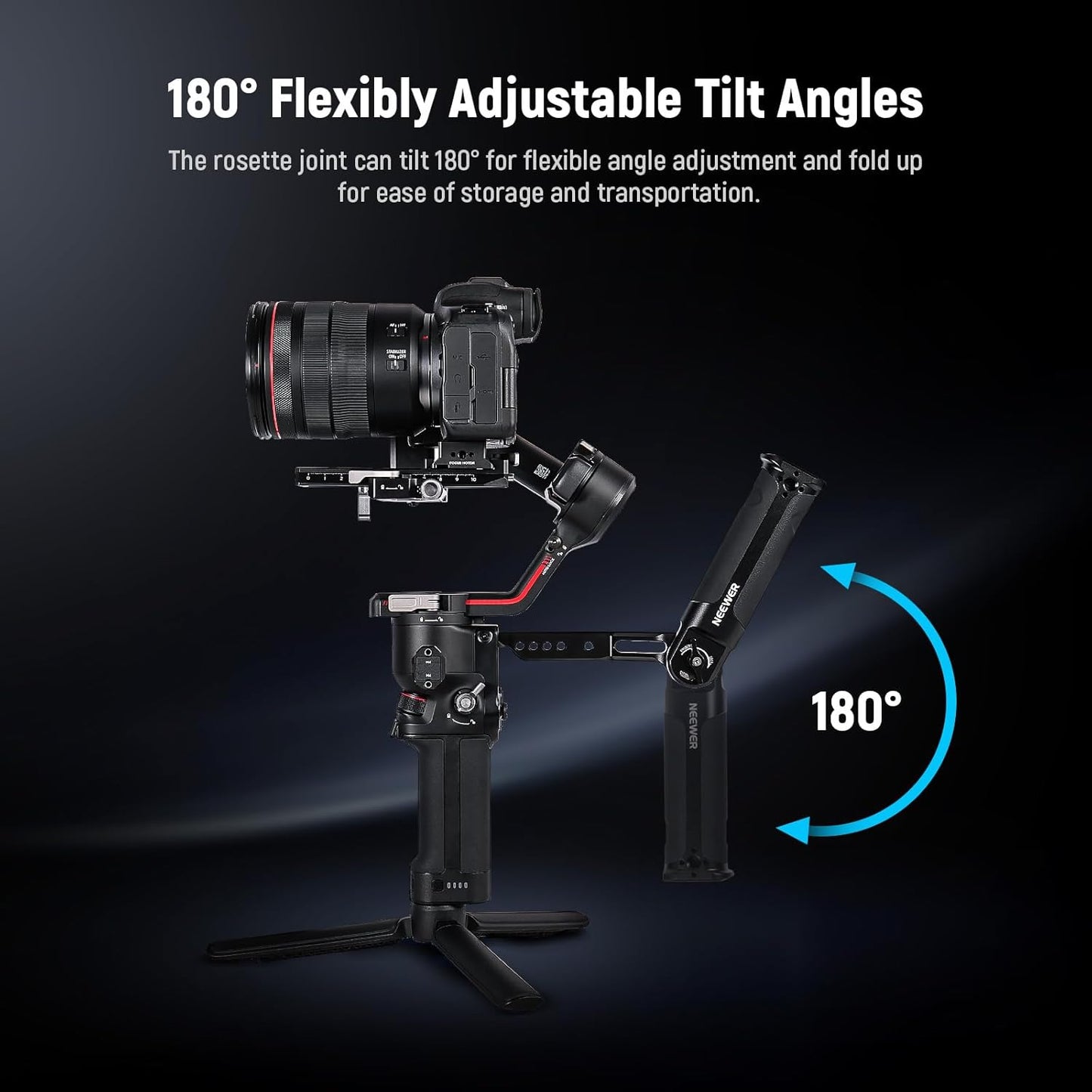 NEEWER RS4 RS3 Adjustable Gimbal Sling Handle Grip with NATO Rail, Compatible with DJI RS4 RS4 Pro RS3 RS3 Pro RS3 Mini RS2 RSC2 Ronin-S Ronin-SC for Low Angle Shot, Max Load 13.2lb, ST49