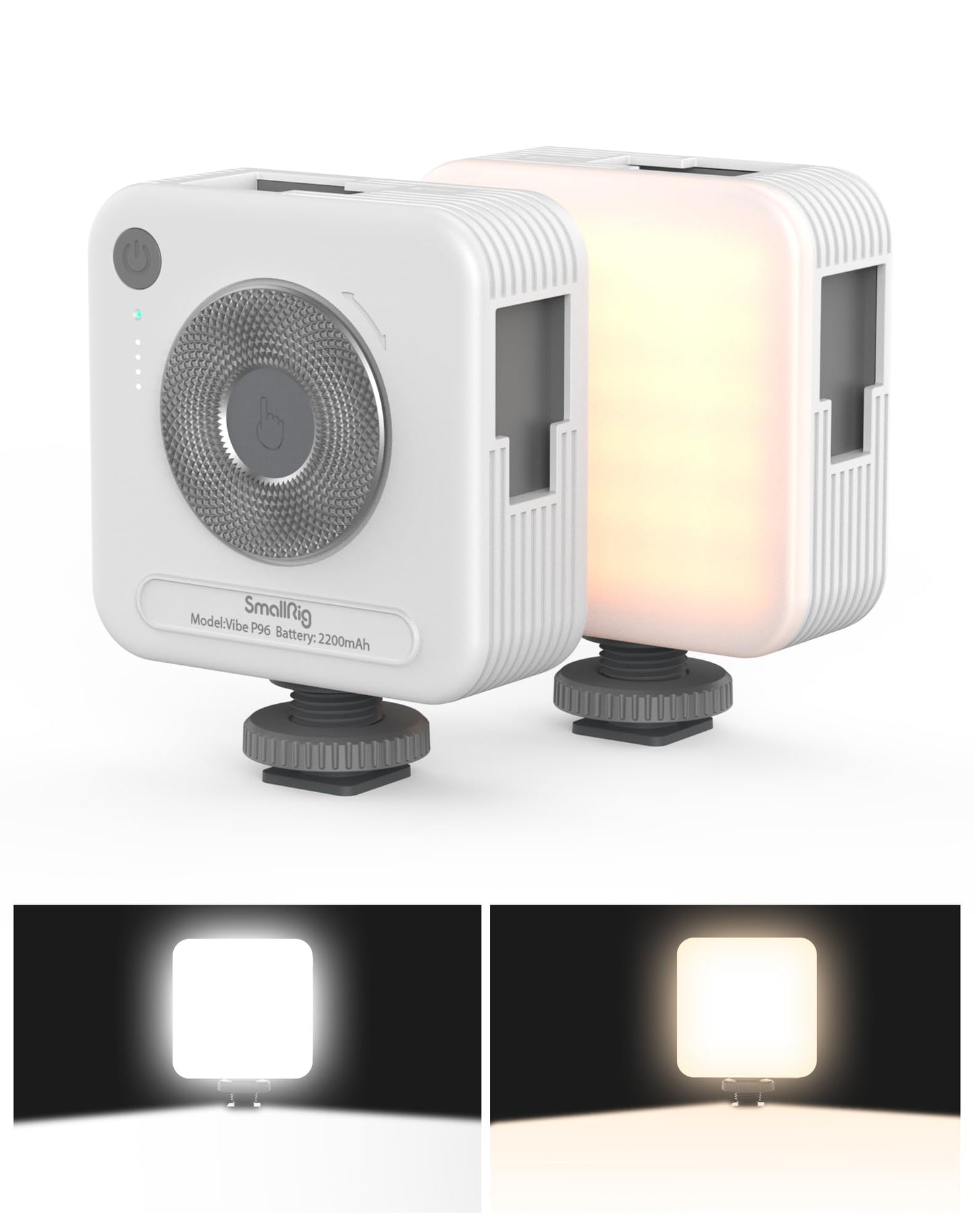 SmallRig P96 LED Video Light, Portable Camera Lights, 96 LED Beads for Photography Video Lighting, Rechargeable 2200mAh CRI 95+ 2700-6500K w 3 Cold Shoe