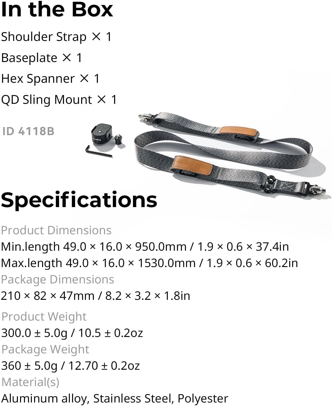 SmallRig RS3 RS2 Weight-Reducing Shoulder Strap Compatible with Sling Handle for DJI, Gimbal Belt with QD Quick Release Buckles for DJI RS4 / RS4 Pro/RS 3 / RS 3 Pro/RS 2