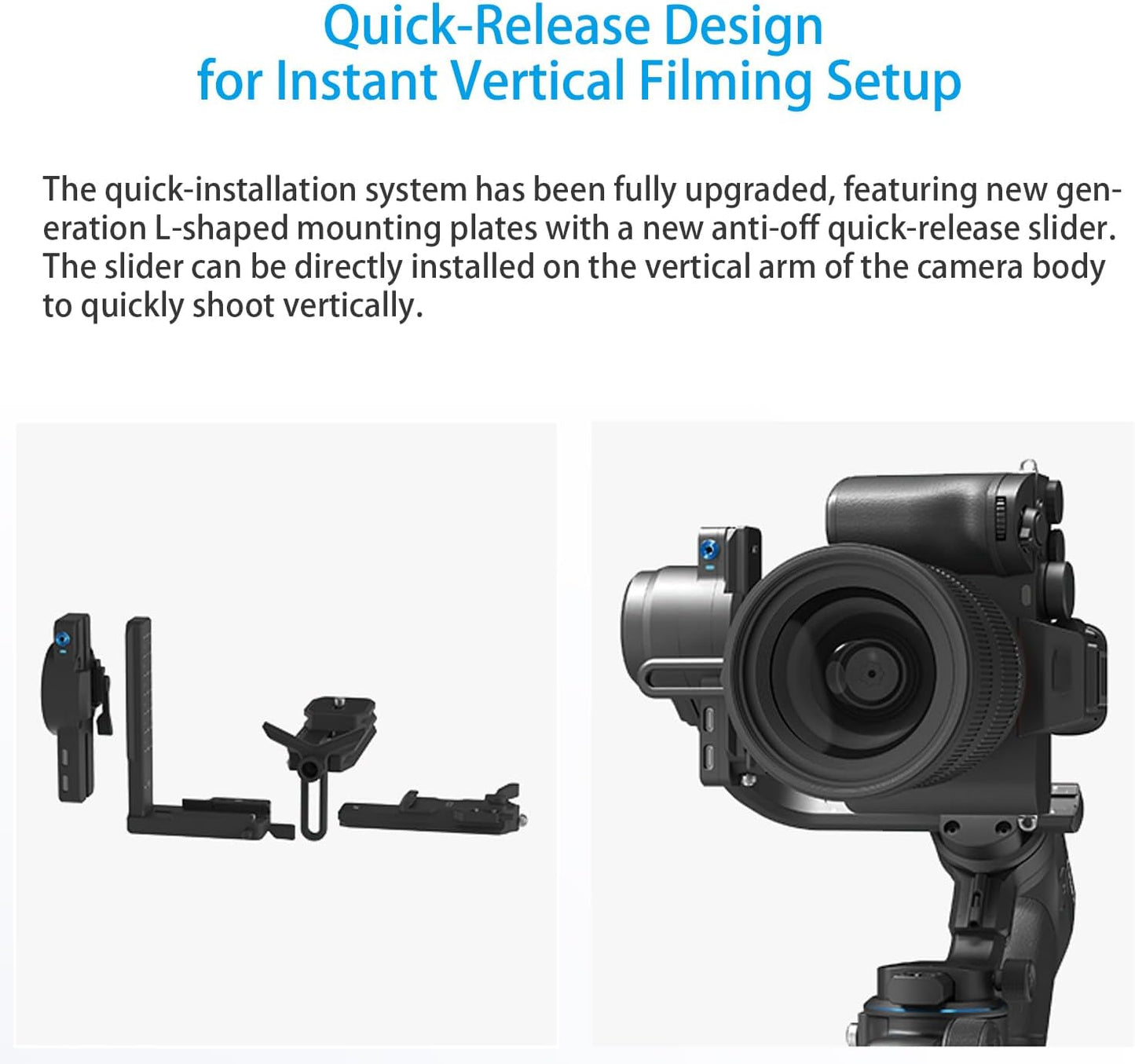 FeiyuTech SCORP 2 Gimbal Stabilizer for DSLR and Mirrorless Camera, Integrated Al Tracking Sensor, 3-Axis Camera Stabilizer for Sony Canon Panasonic Nikon, 2.5kg Payload Touch Screen Vertical Shooting