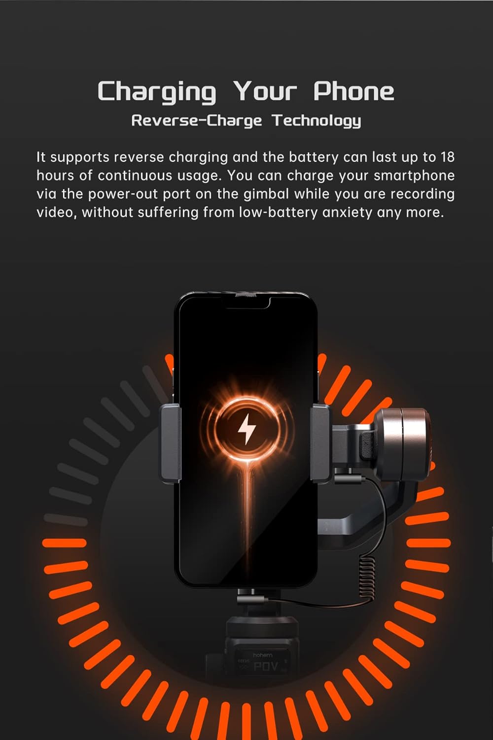 Hohem iSteady M6 Gimbal Stabilizer for Smartphone, 3-Axis Cell Phone Stabilizer Built-in OLED Display 400g Payload Reverse Charging Android and iPhone Gimbal with Inception Motion Timelapse