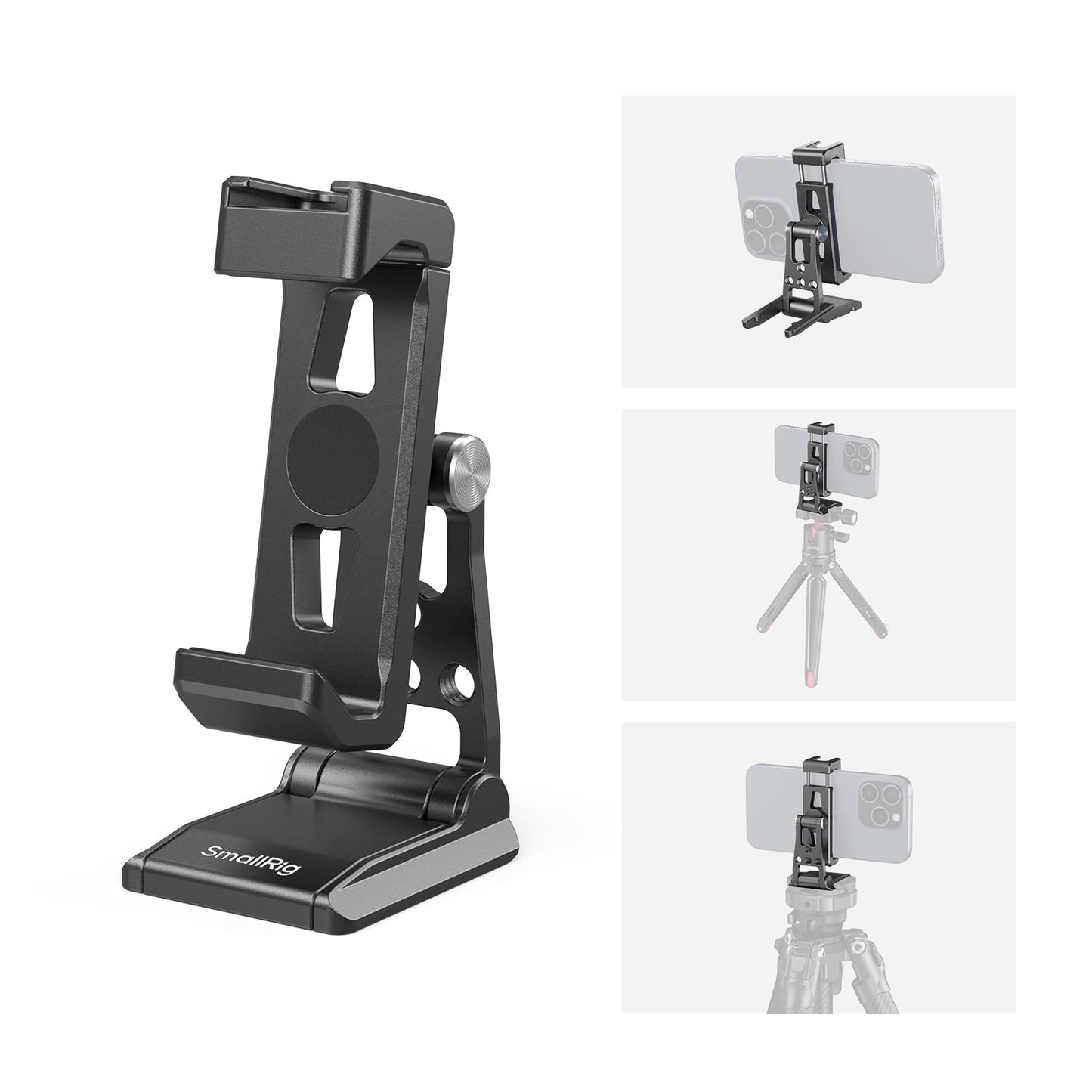 SmallRig Phone Support for DJI Stabilizers, Adjustment Phone Mount Adapter with 1/4"-20 Threaded Hole, Cold Shoe for DJI RS 4 Mini/RS 4 Pro/RS 3 /RS 3 Pro/RS 3 Mini/RS 2 / RS C2 / R S/R SC - 4301