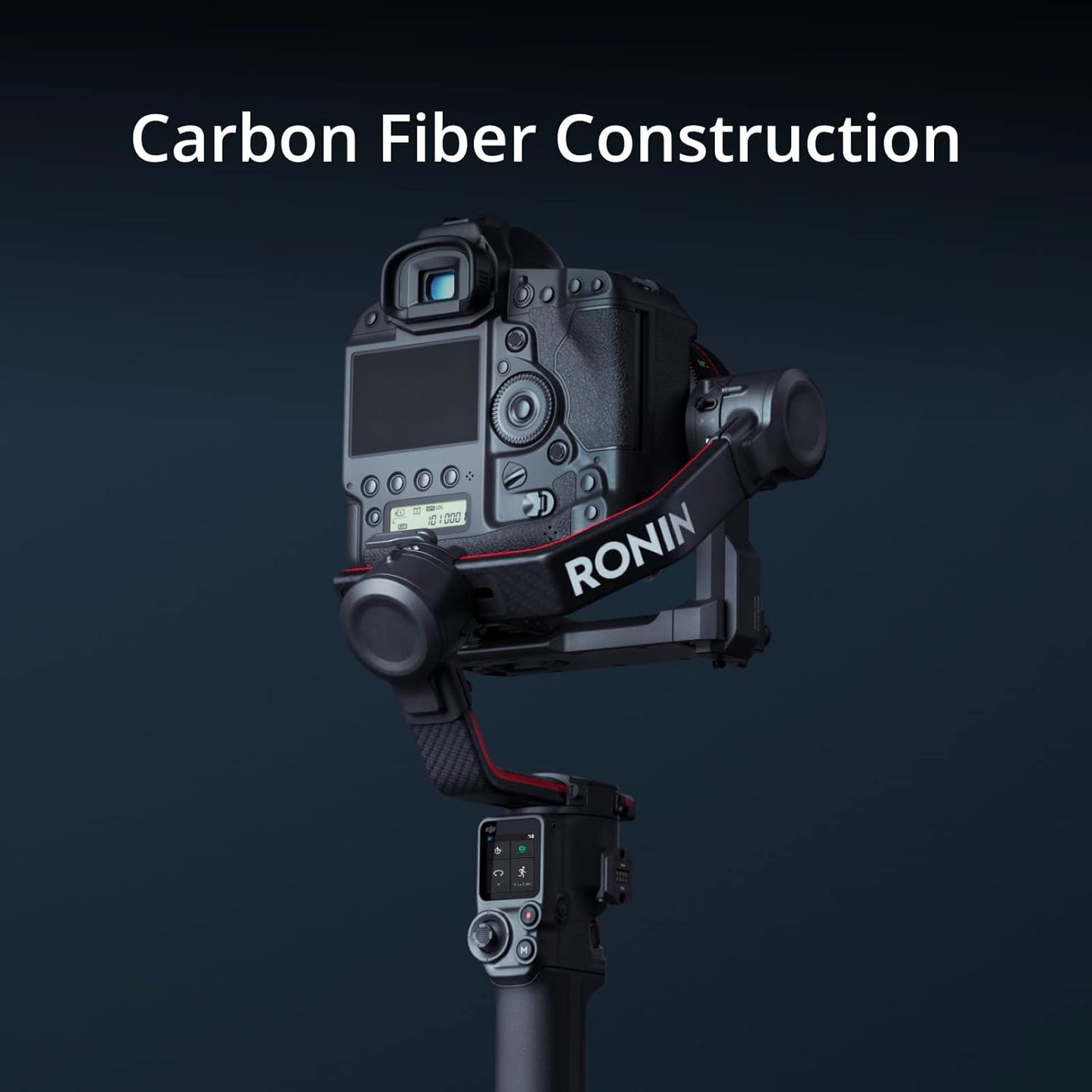 DJI RS 2-3-Axis Gimbal Stabilizer for DSLR and Mirrorless Cameras, Nikon, Sony, Panasonic, Canon, Fuji, 10lbs Tested Payload, 1.4” Full-Color Touchscreen, Carbon Fiber Construction, Black (Renewed)