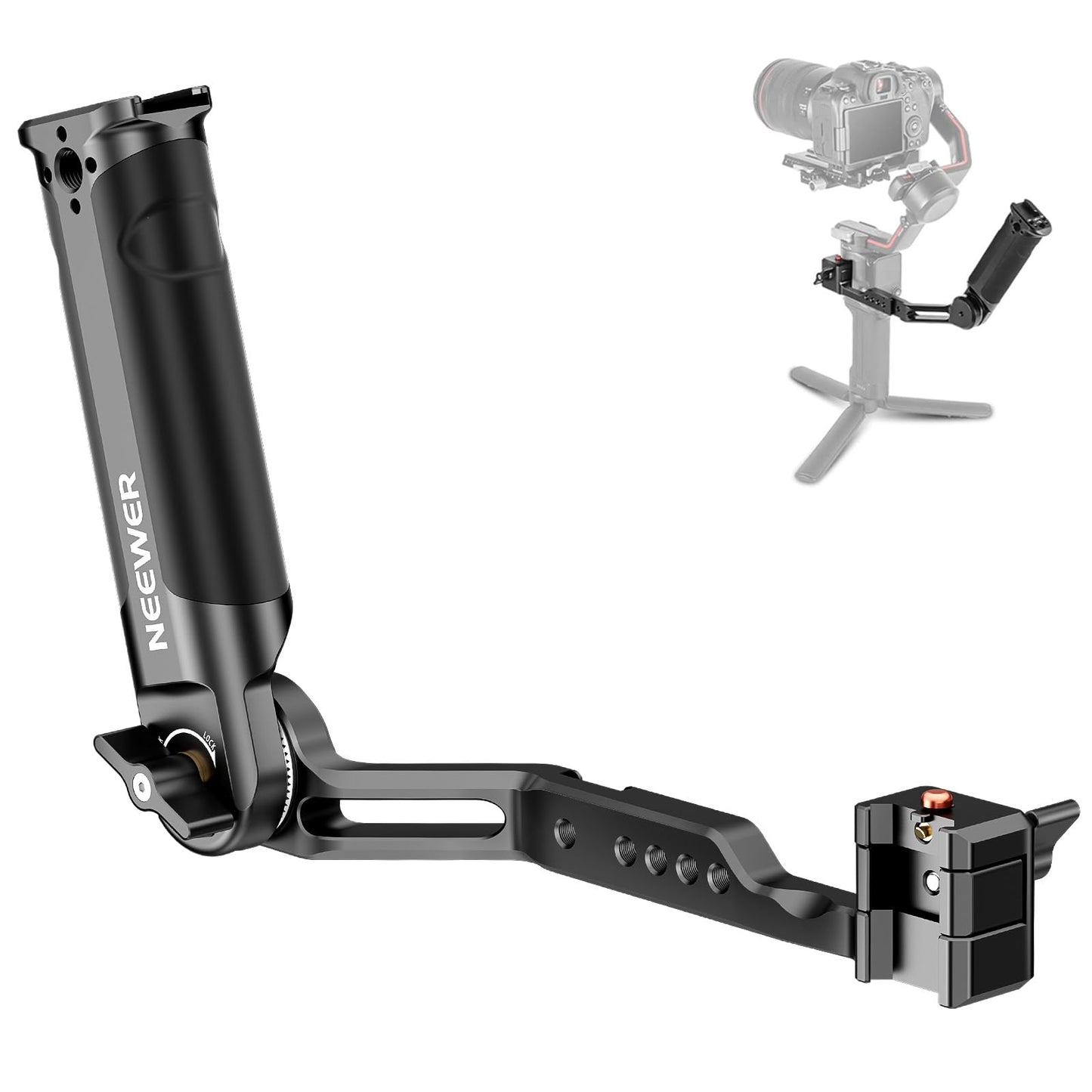 NEEWER RS4 RS3 Adjustable Gimbal Sling Handle Grip with NATO Rail, Compatible with DJI RS4 RS4 Pro RS3 RS3 Pro RS3 Mini RS2 RSC2 Ronin-S Ronin-SC for Low Angle Shot, Max Load 13.2lb, ST49