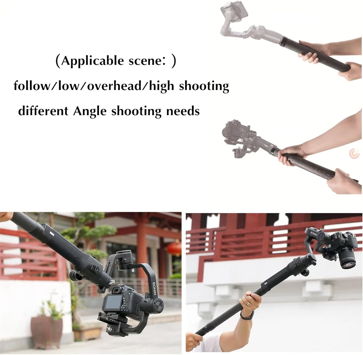 Camera stabilizer Vertical Shooting Low Angle Extension Rod Tripod 1/4 Handheld Extension Extension Accessories for DJI Ronin-s/sc/rsc2/rs2/rs3/rs4 moza-air air2 aircoss2 feiyu scorp