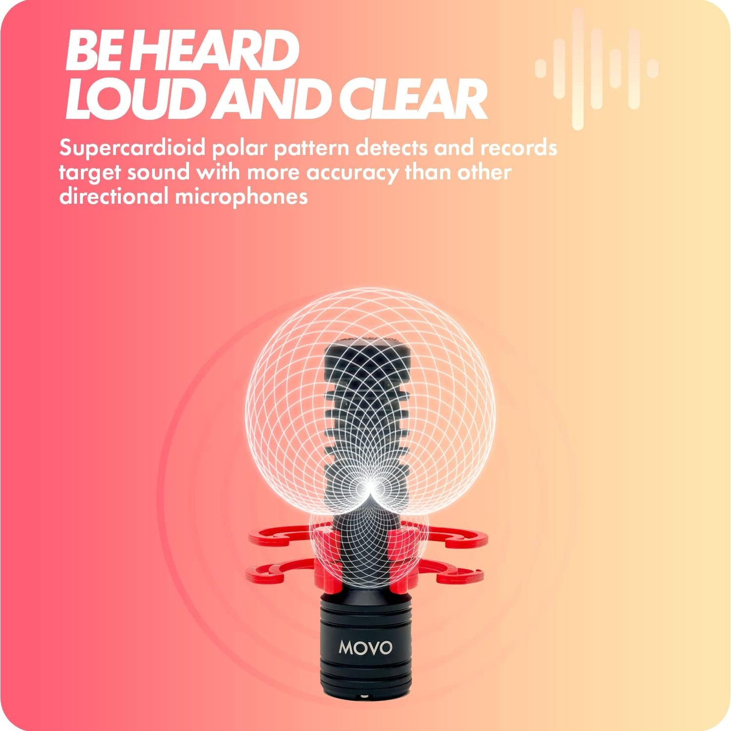 Movo VXR10-PRO External Video Microphone for Camera with Rycote Lyre Shock Mount - Compact Shotgun Mic and Accessories Compatible with Smartphones and DSLR Cameras - Battery-Free DSLR Microphone