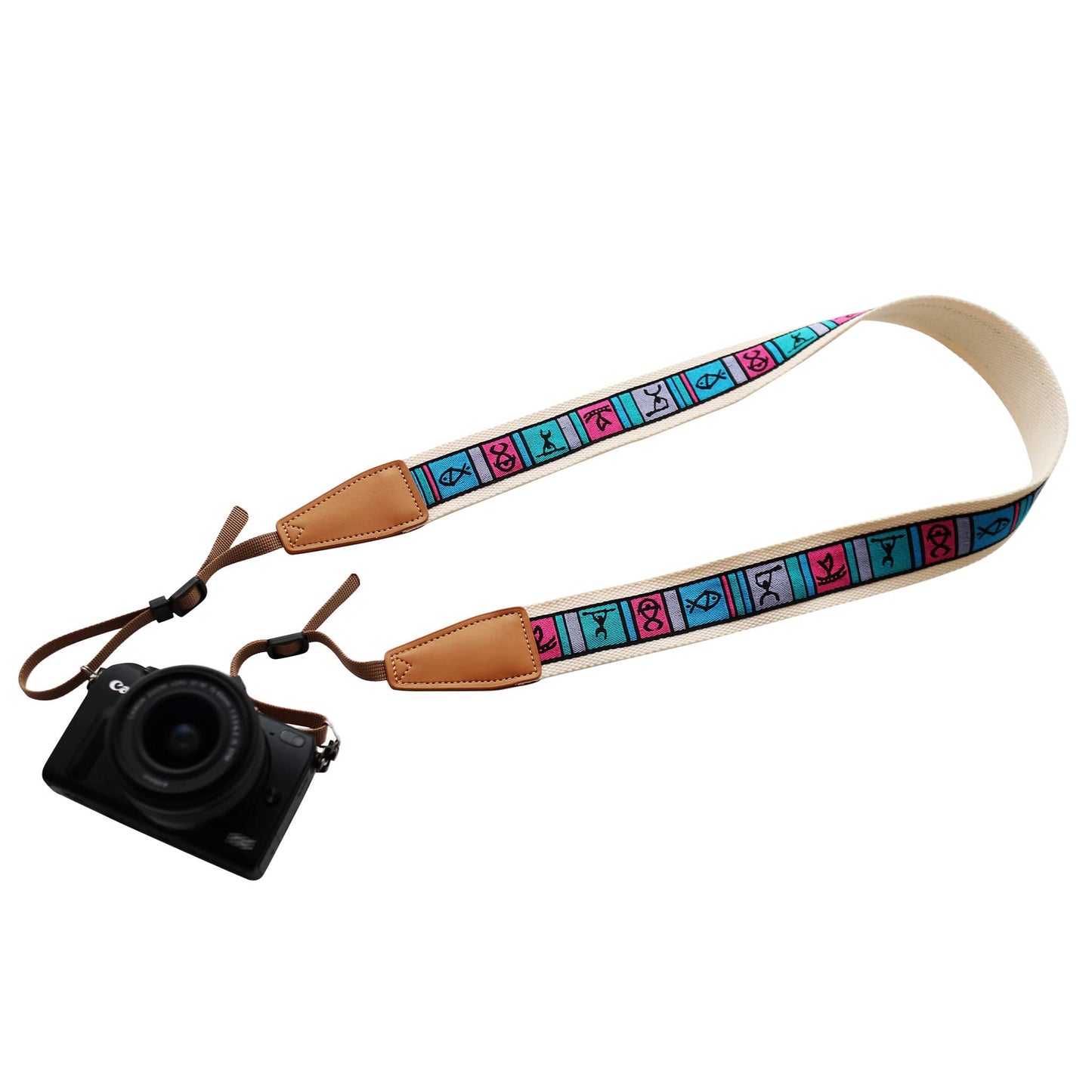 Original Design Personalized Adjustable Camera Strap Super Colorful & Cute Pompom Tassel, Fit for Canon Nikon Sony Olympus Interchangeable Lens Digital Camera/DSLR etc.