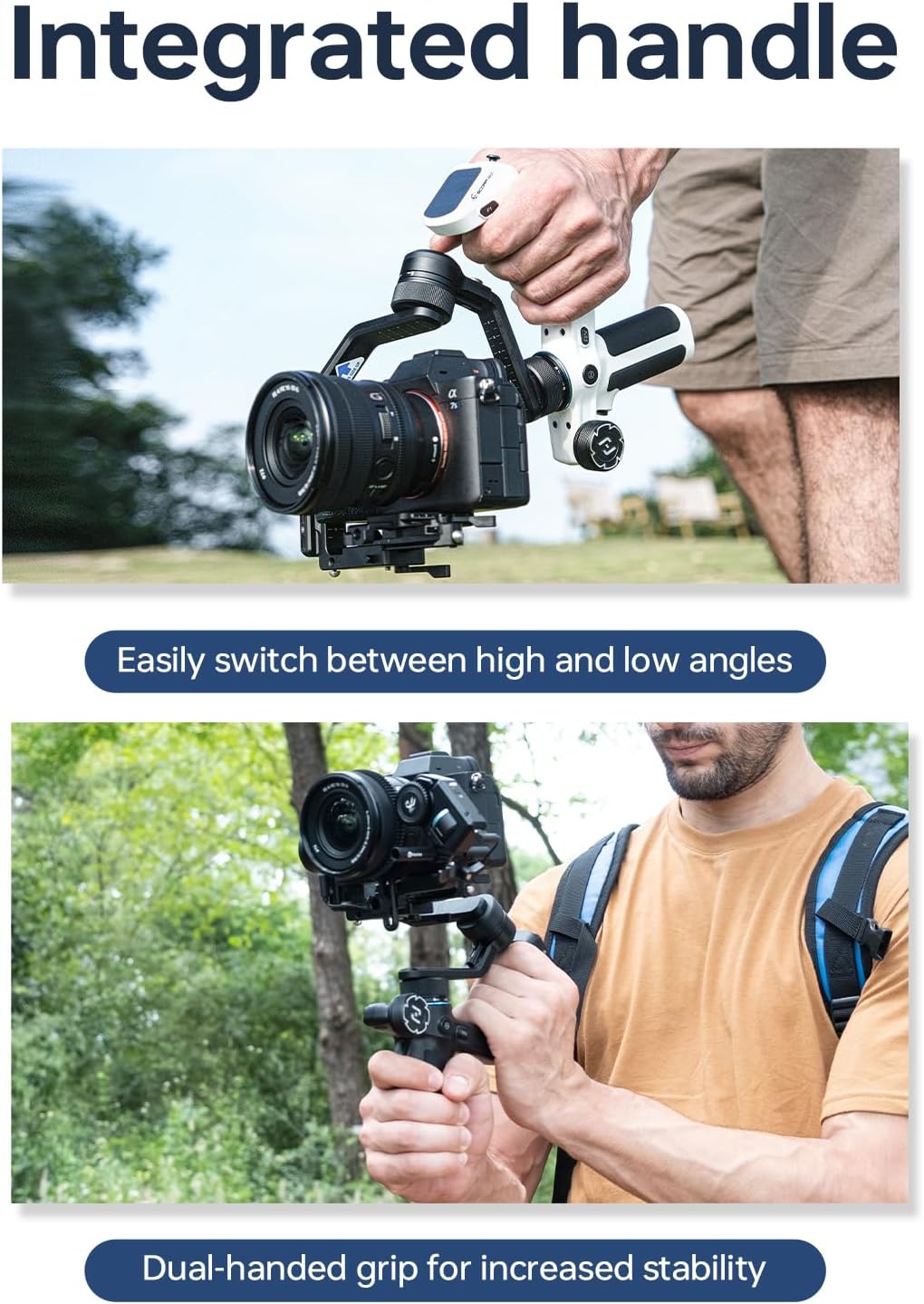 Feiyu SCORP Mini-2 Combo All-in-1 Gimbal Stabilizer for Cameras & Smartphones, 1.3" OLED Touchscreen, Integrated AI Tracking, 2.65lb Payload. 3-Axis Handheld Gimbal Compatible with GoPro, Sony, iPhone