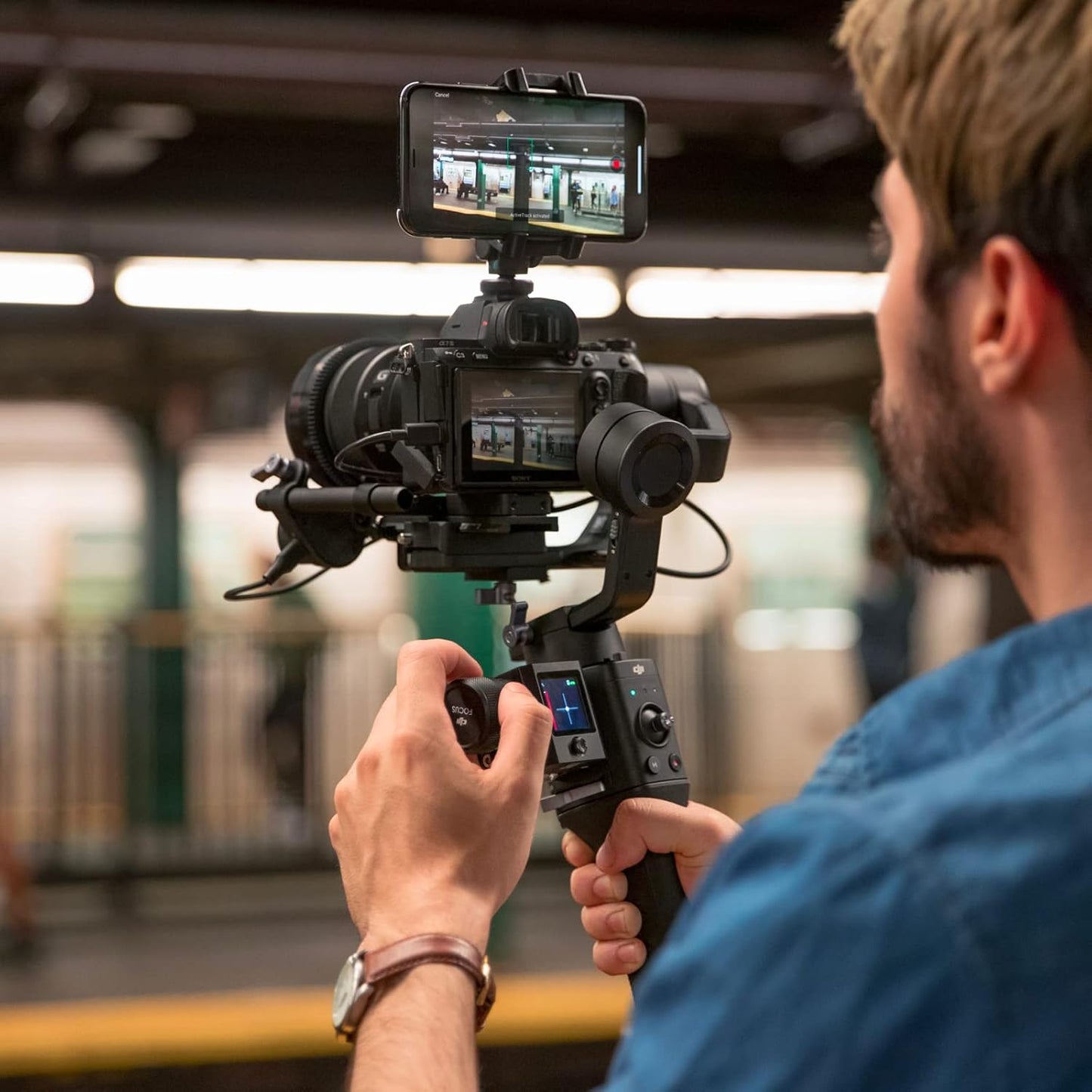 DJI Ronin-SC, 3-Axis Camera Stabilizer, up to 2kg (4.4lbs) Payload, Lightweight Design, Dynamic Stability, Automated Features, Available for Canon/Sony/Panasonic/Nikon/Fujifilm
