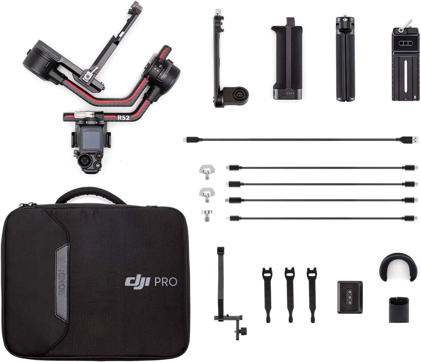 DJI RS 2-3-Axis Gimbal Stabilizer for DSLR and Mirrorless Cameras, Nikon, Sony, Panasonic, Canon, Fuji, 10lbs Tested Payload, 1.4” Full-Color Touchscreen, Carbon Fiber Construction, Black (Renewed)