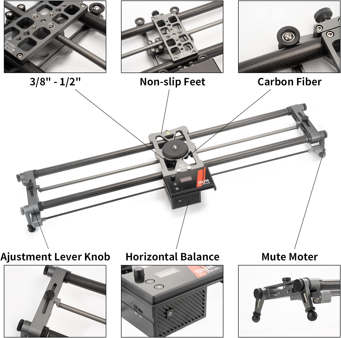 100cm Slider Motorized Camera Slider Video Camera 4 Axis Link and Crane Webill Smooth Series/Ronin RS2/RS3 Pro Stabilizer, Video & Time-Lapse Mode, Carbon Fiber Rail High Load