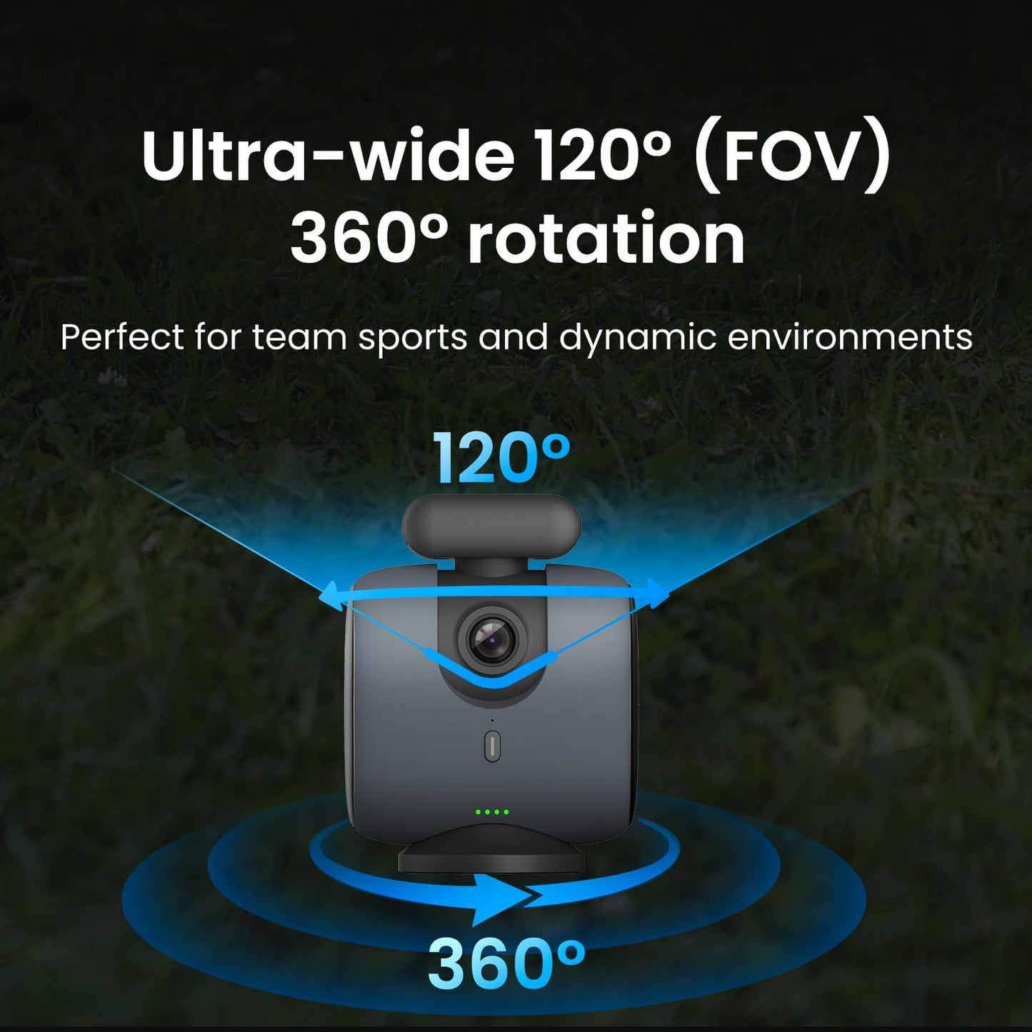 Chameleon AI Auto Sports Action Camera - 4K 60FPS Soccer Camera and Basketball Tracking Camera for Team Sports, Live Streaming, No Subscription, Works with iOS & Android (Lemon Green)