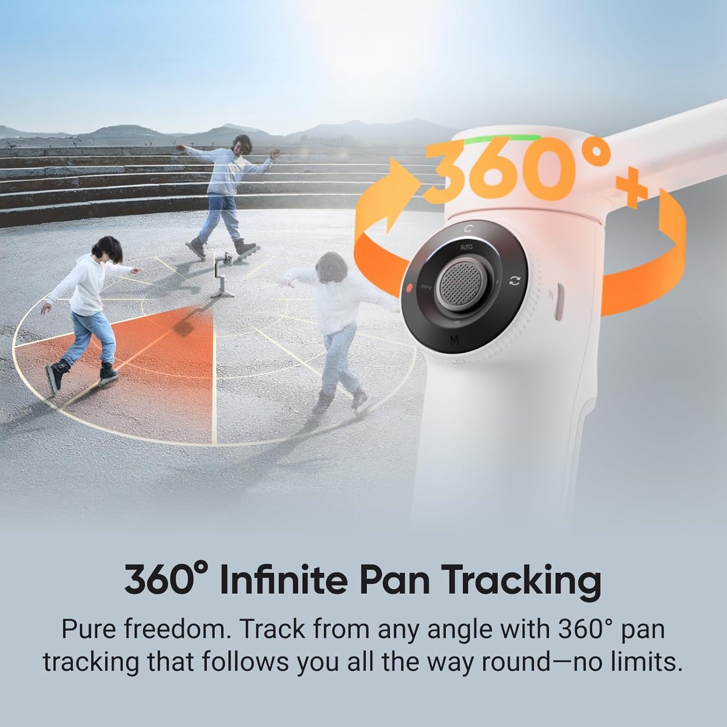 Insta360 Flow 2 Pro White - Foldable AI Phone Gimbal, Track in 200+ Apps with Apple DockKit, Multi-Person Tracking, 360º Pan Tracking, Built-in Tripod/Selfie Stick, iPhone/Android Portable Stabilizer