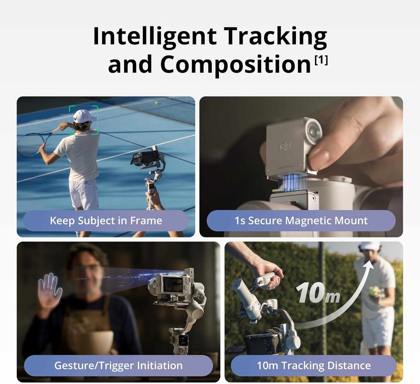 DJI RS 4 Mini Combo Gimbal Stabilizer for Camera, Auto Axis Locks, Intelligent Tracking Bundle with 128GB Memory Card, Deco Gear Backpack, 2 YR CPS Enhanced Protection Pack, 2 x Deco Gear Microphone