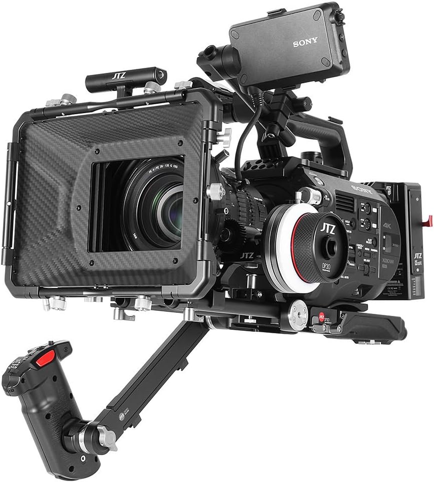 JTZ DP30 Cine Lens Carbon Fiber 4x4 Swing-Away Matte Box with 15mm/19mm Rod Rail Rig for Sony FS5 FS7 ARRI RED Canon C100 C200 C300 BM D Blackmagic BMPCC BMCC Pocket Cinema Panasonic Camera