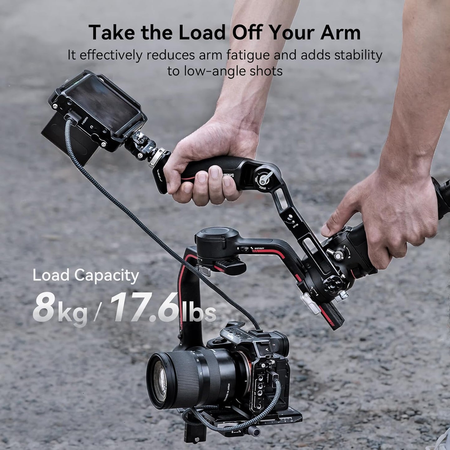 SmallRig Adjustable Sling Handgrip Gimbal Sling Handle for DJI RS 4 Mini, RS 4, RS 4 Pro, RS 3 Mini, RS 3, RS 3 Pro, RS 2, RSC 2 Stabilizer, 13.2lb Load, Ergonomic Grip for Low Angle Shots