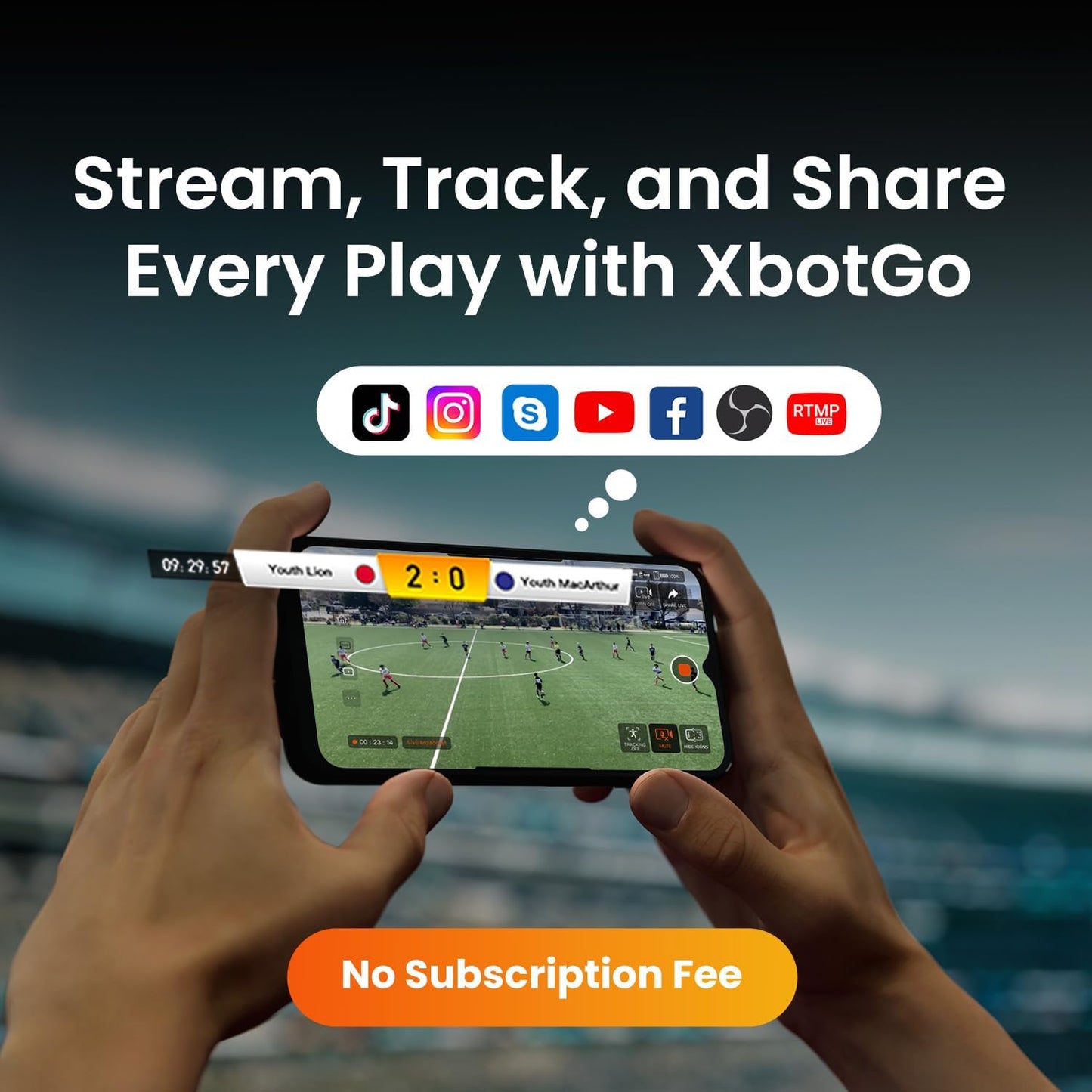Chameleon AI Auto Sports Action Camera - 4K 60FPS Soccer Camera and Basketball Tracking Camera for Team Sports, Live Streaming, No Subscription, Works with iOS & Android (Lemon Green)