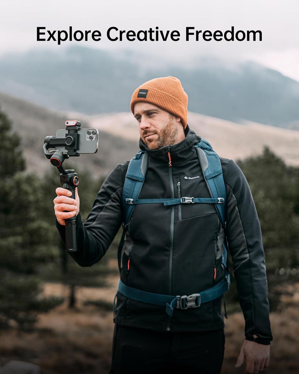 Hohem iSteady M6 Kit Smartphone Gimbal Stabilizer, Magnetic AI Tracking Sensor Fill Light, OLED Display, 3-Axis Phone Gimbal for iPhone Android, Phone Stabilizer for Video Recording, YouTube TikTok