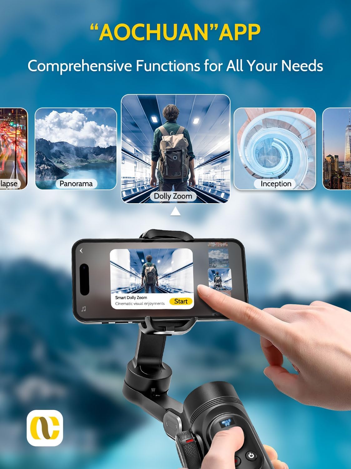 Gimbal Stabilizer for Smartphone with Wireless Charging iPhone Gimbal for iPhone 15 Pro Max/Android Foldable 3-Axis Handheld Phone Stabilizer for Video Recording Face Tracking-Smart X Pro