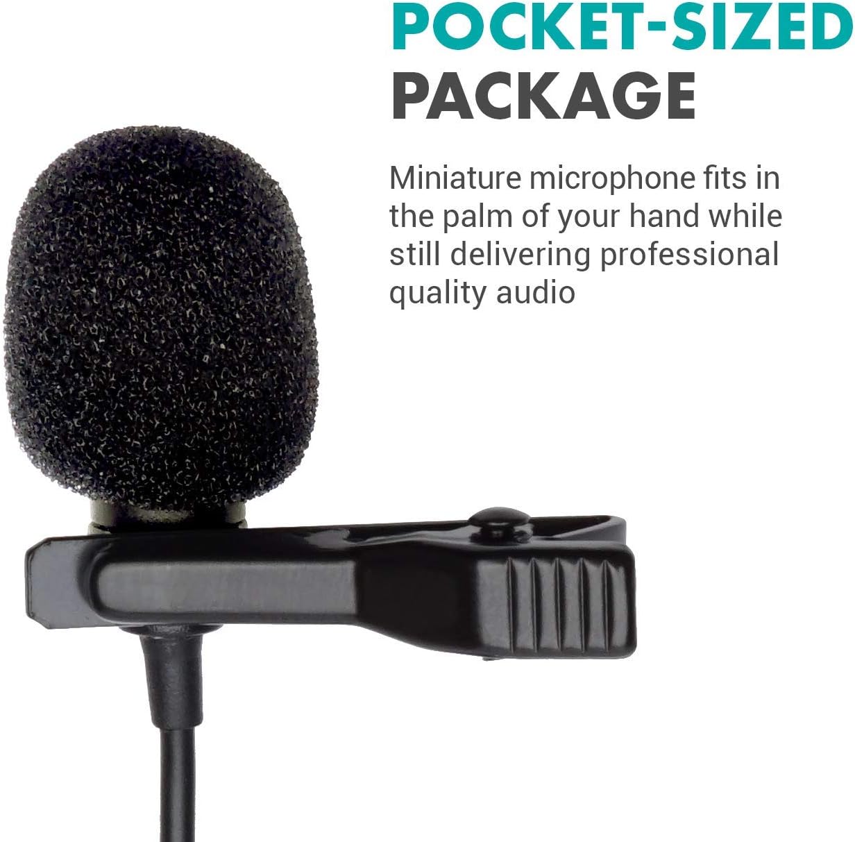 Movo Lavalier Microphone for DJI Osmo Pocket, Osmo Pocket 2 - Lavalier Handheld Camera Microphone and Adapter for DJI Pocket Camera - Works with Osmo Gimbal for Camera - For DJI Pocket 2 Gimbal Camera