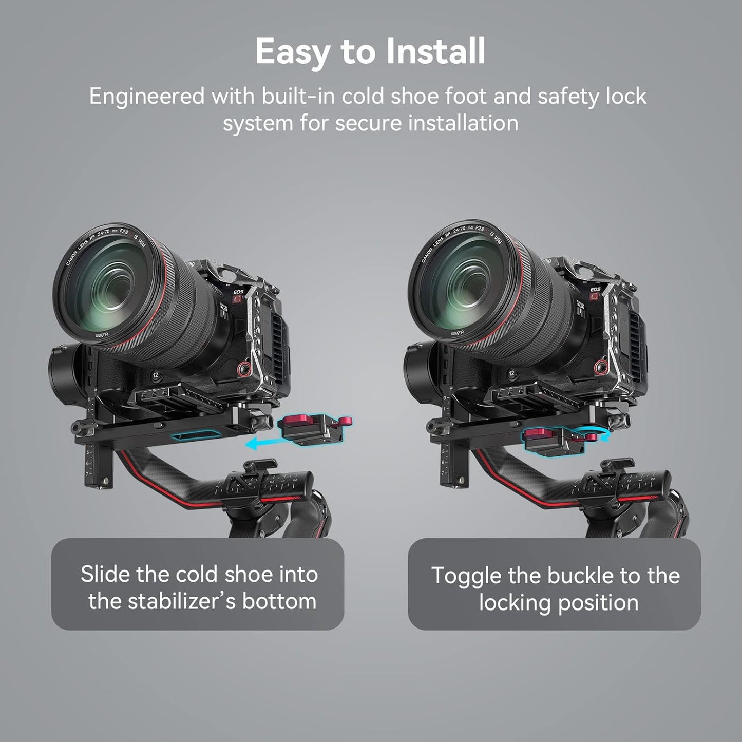SMALLRIG Mini V Mount Battery Plate for DJI RS 3 / RS 3 Pro/RS 2 / RSC 2 Gimbals, Comes with V-Lock, Cold Shoe & 1/4"-20 Threaded Holes for V Mount Battery & NP-F Battery - 4189