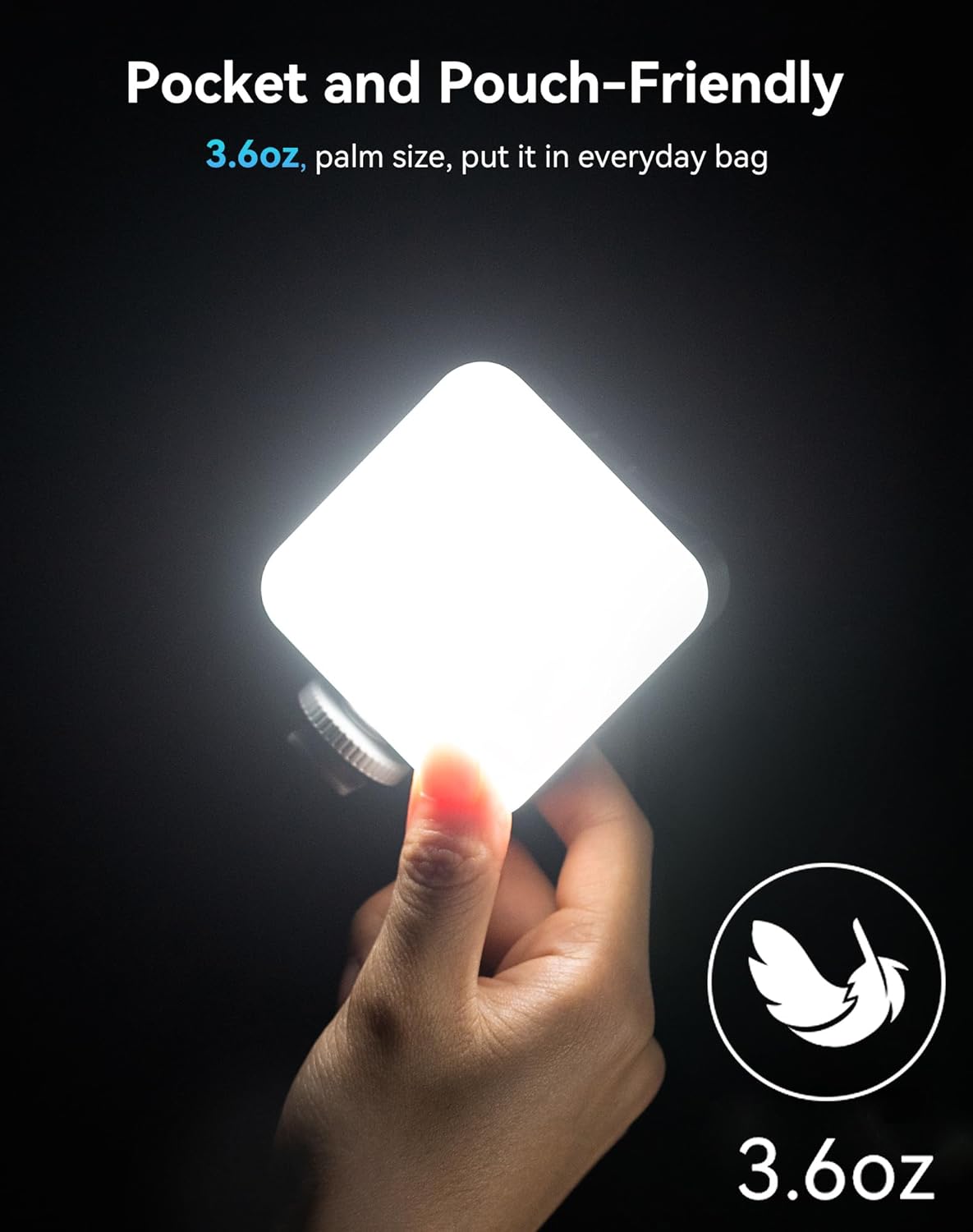 SmallRig P96 LED Video Light, Portable Camera Lights, 96 LED Beads for Photography Video Lighting, Rechargeable 2200mAh CRI 95+ 2700-6500K w 3 Cold Shoe