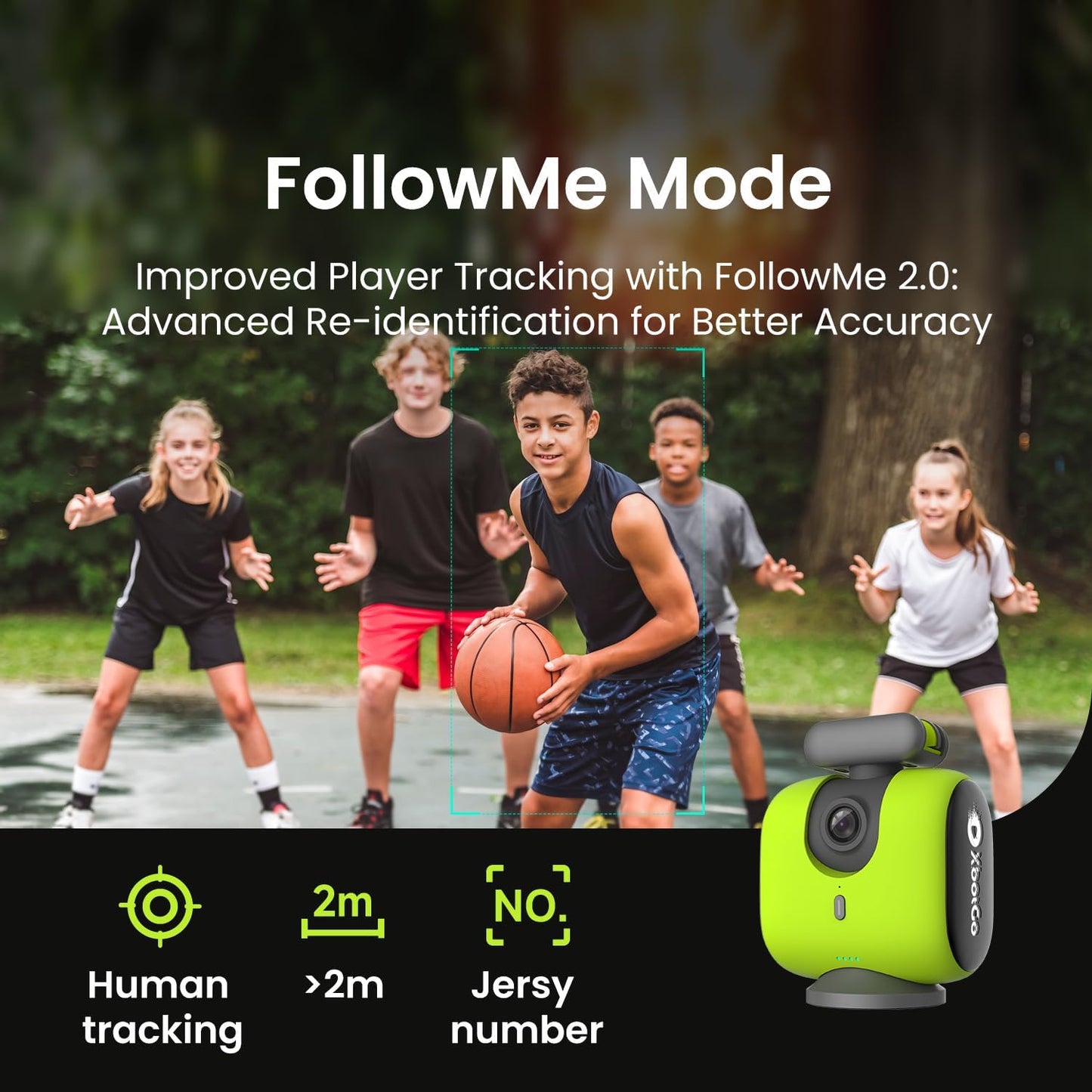 Chameleon AI Auto Sports Action Camera - 4K 60FPS Soccer Camera and Basketball Tracking Camera for Team Sports, Live Streaming, No Subscription, Works with iOS & Android (Lemon Green)
