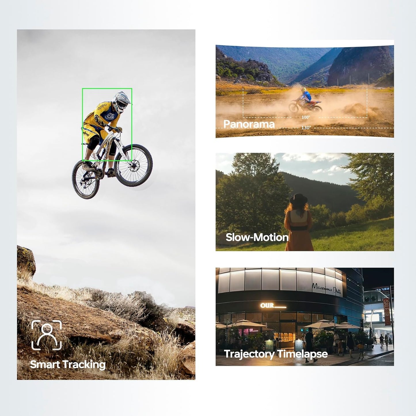 Feiyu Pocket 3 Cordless Detachable 3-Axis Gimbal Camera with Zoom - 1/2.3" CMOS,130°FOV,4K 60FPS,AI Tracking, Portable Camera Stabilizer for Video Recording,Extreme Sport/Riding/Car/Travel