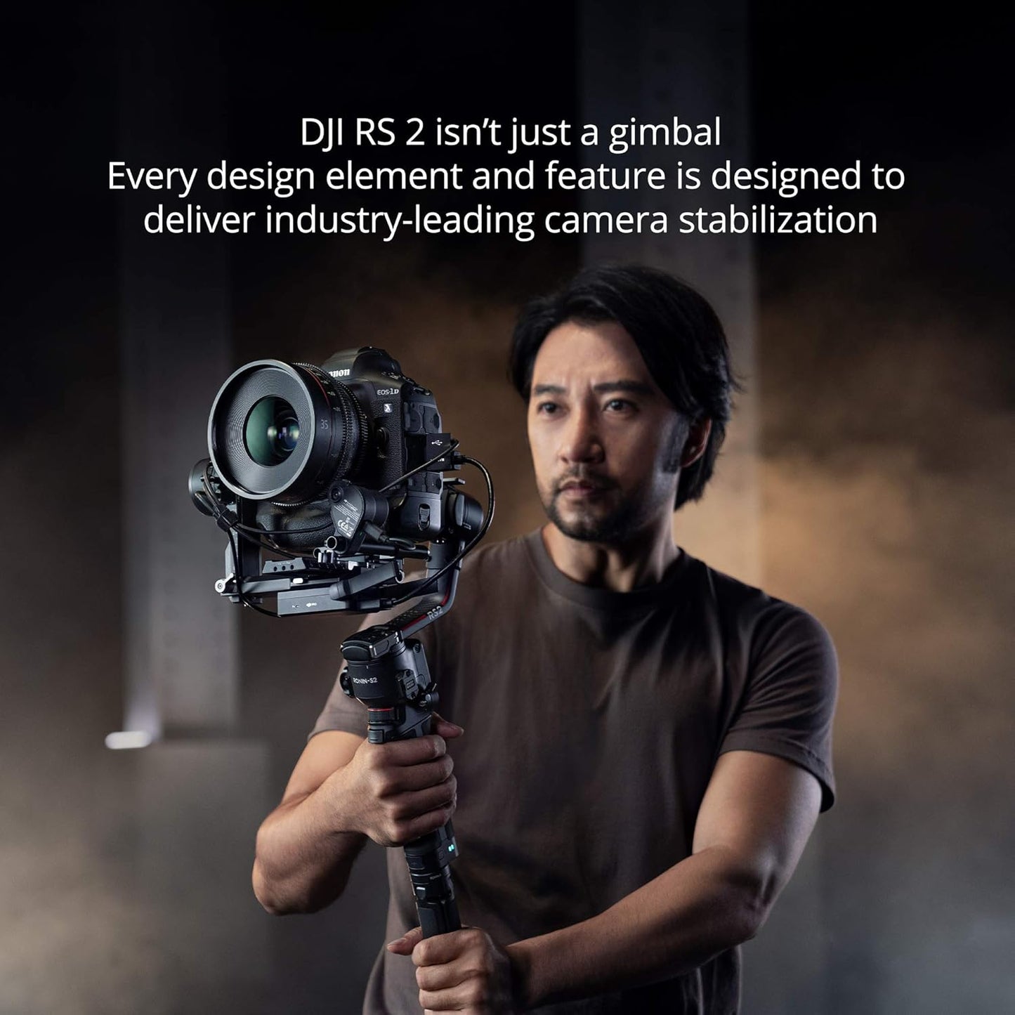 DJI RS 2 Full-Color LCD Touchscreen Gimbal Stabilizer with Cinematic Sharpness, Titan Stabilization Algorithm, Carbon Fiber Axis Arm, and Built-in Front Dial (Renewed)